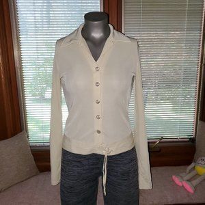 Absolu Confort Paris French Snap front Jacket/Cardigan Beige Sz XS/S